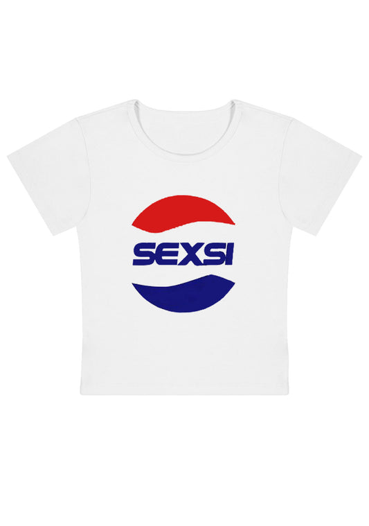 Red Blue Sexsi Y2K Baby Tee