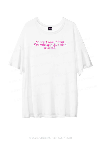 Sorry I Was Blunt Y2K Sheer Boyfriend Tee Cherrykitten