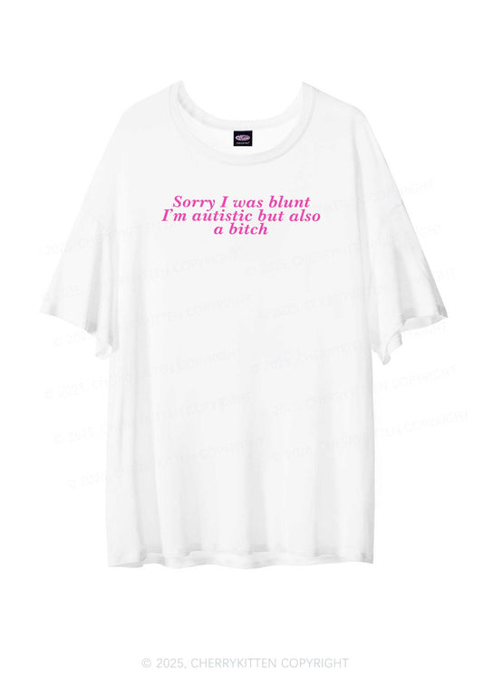 Sorry I Was Blunt Y2K Sheer Boyfriend Tee Cherrykitten