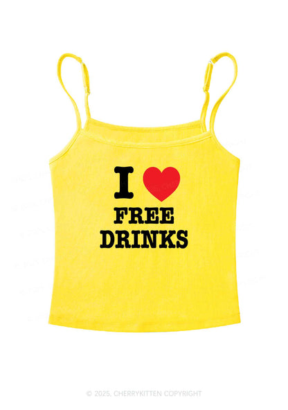I Love Free Drinks Y2K Spaghetti Strap Cami Cherrykitten