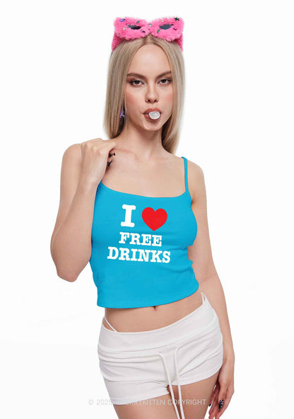 I Love Free Drinks Y2K Spaghetti Strap Cami Cherrykitten