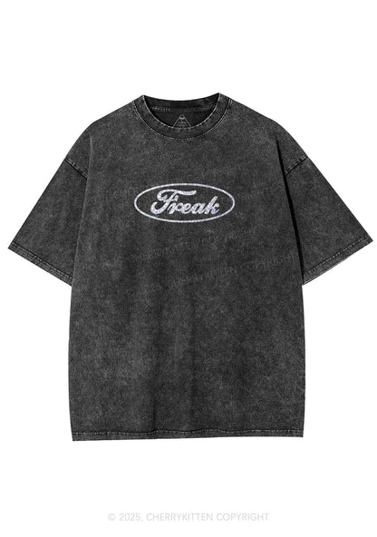 Glitter Oval Freak Y2K Shirts Washed Tee Cherrykitten