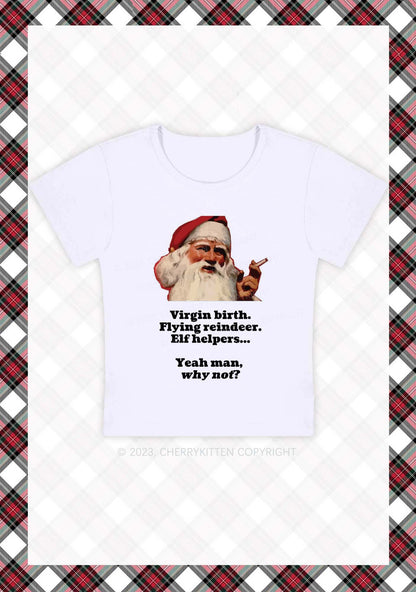 Yeah Man Why Not Christmas Baby Tee Cherrykitten