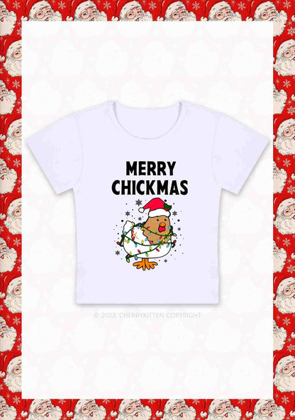 Merry Chickmas Snowflakes Christmas Y2K Baby Tee Cherrykitten