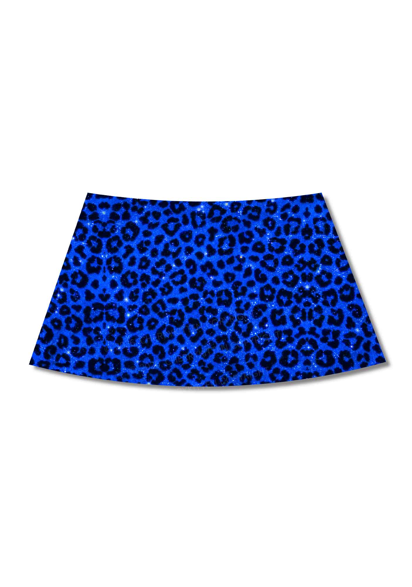 Royal Blue Leopard Y2K Print Mini Skirt Cherrykitten