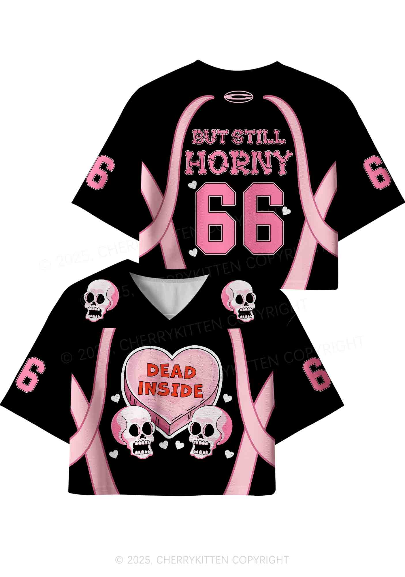 Halloween Custom Dead Inside Y2K Crop Sport Jersey Shirts Cherrykitten
