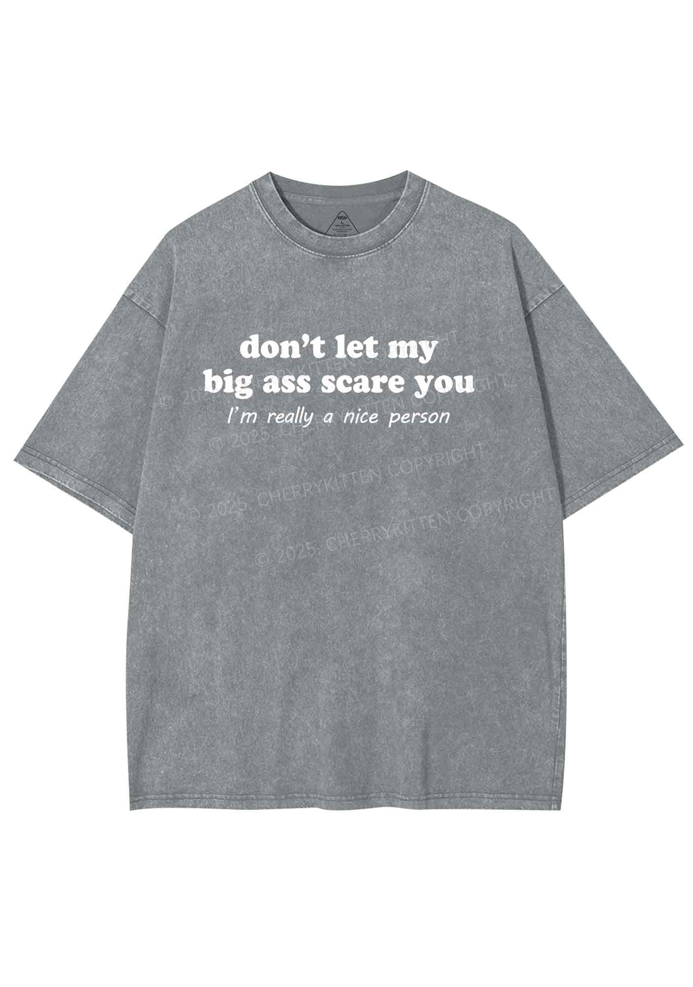 Big Axx Scare You Y2K Shirts Washed Tee Cherrykitten