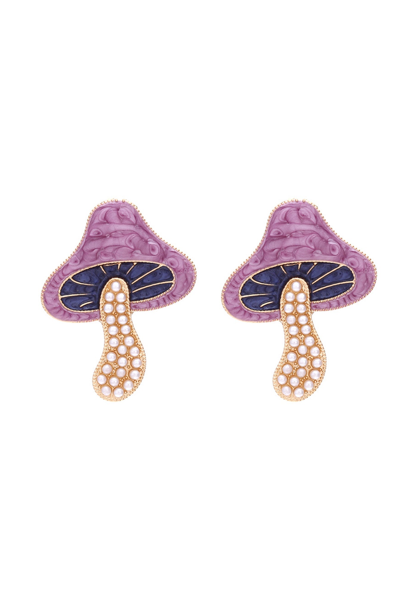 Mushroom Pearl Stud Earrings