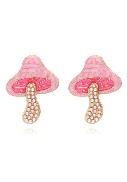 Mushroom Pearl Stud Earrings