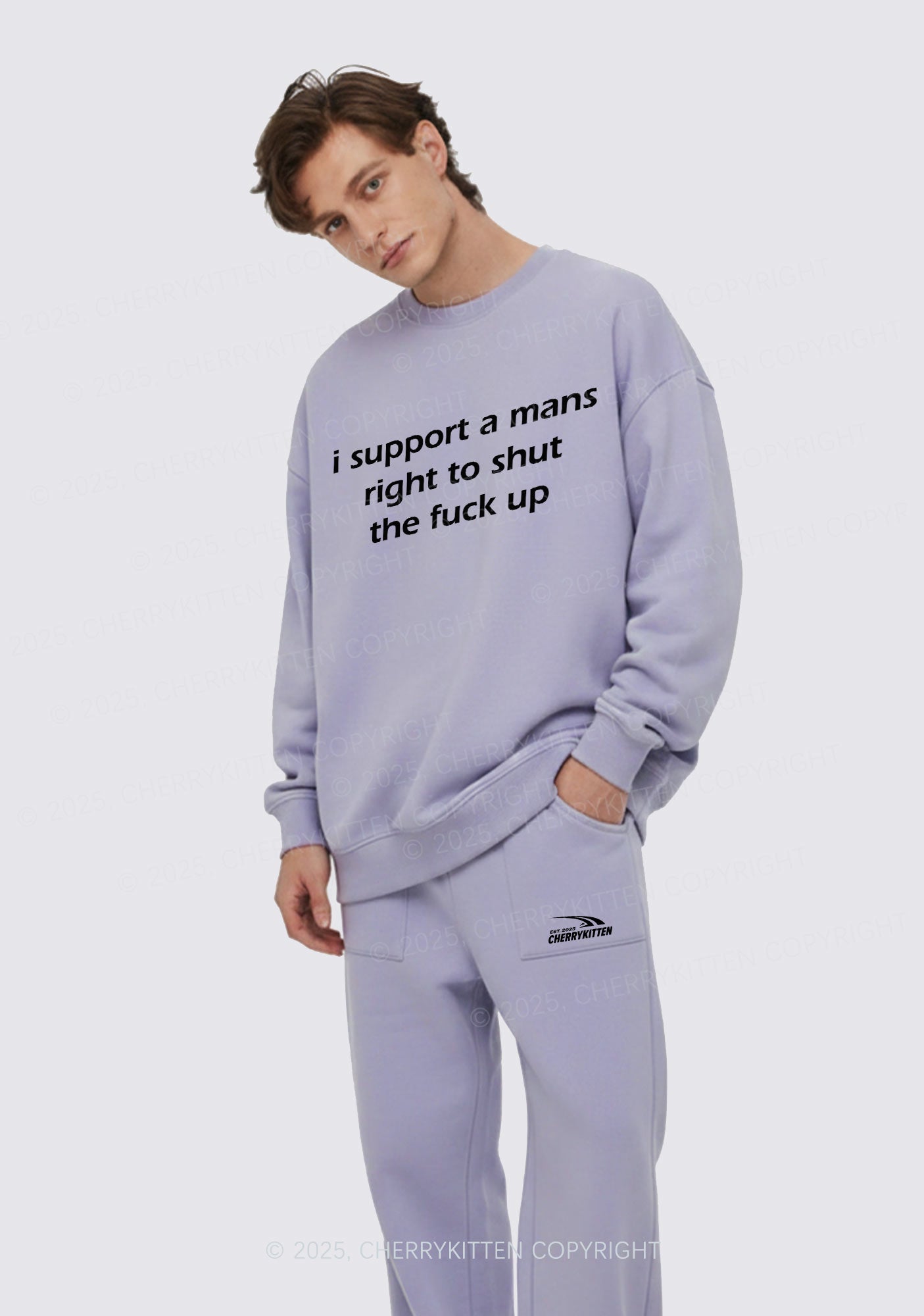 I Support A Mans Right Y2K Fleece Sweatshirts Set Cherrykitten