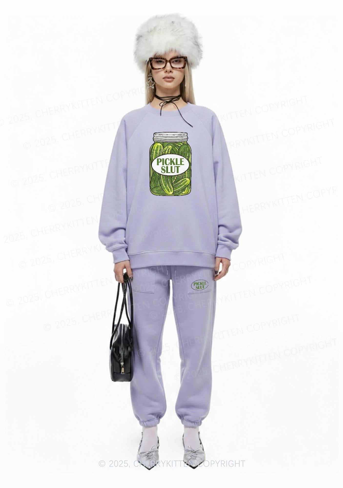 Pickle Slxt Y2K Fleece Sweatshirts Set Cherrykitten