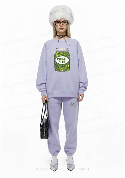 Pickle Slxt Y2K Fleece Sweatshirts Set Cherrykitten