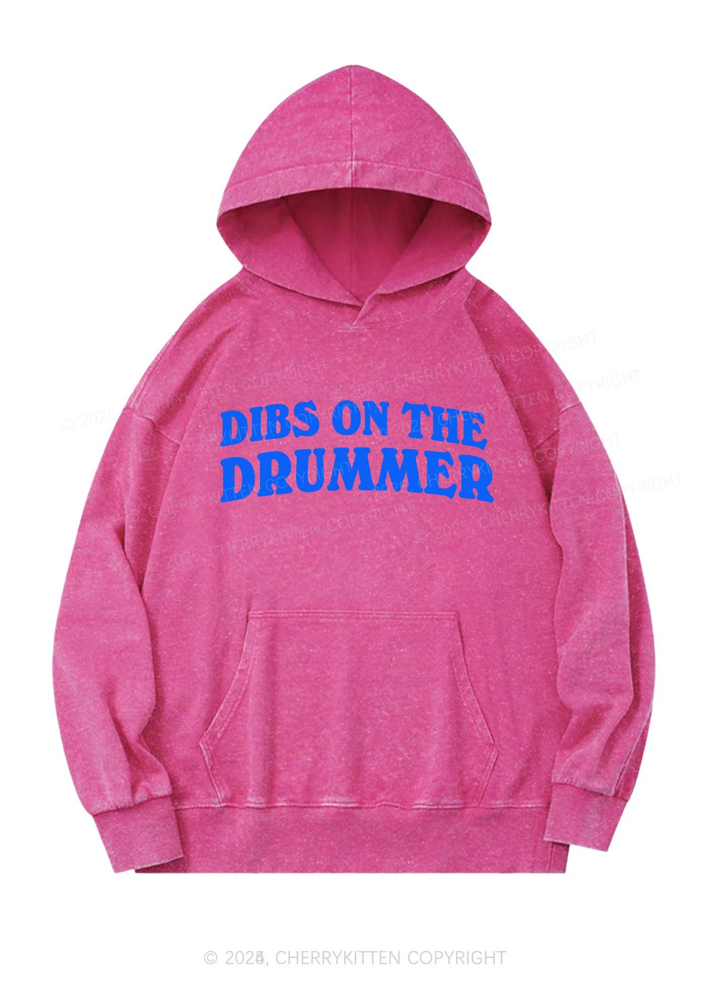 Dibs On The Drummer Y2K Washed Hoodie Cherrykitten