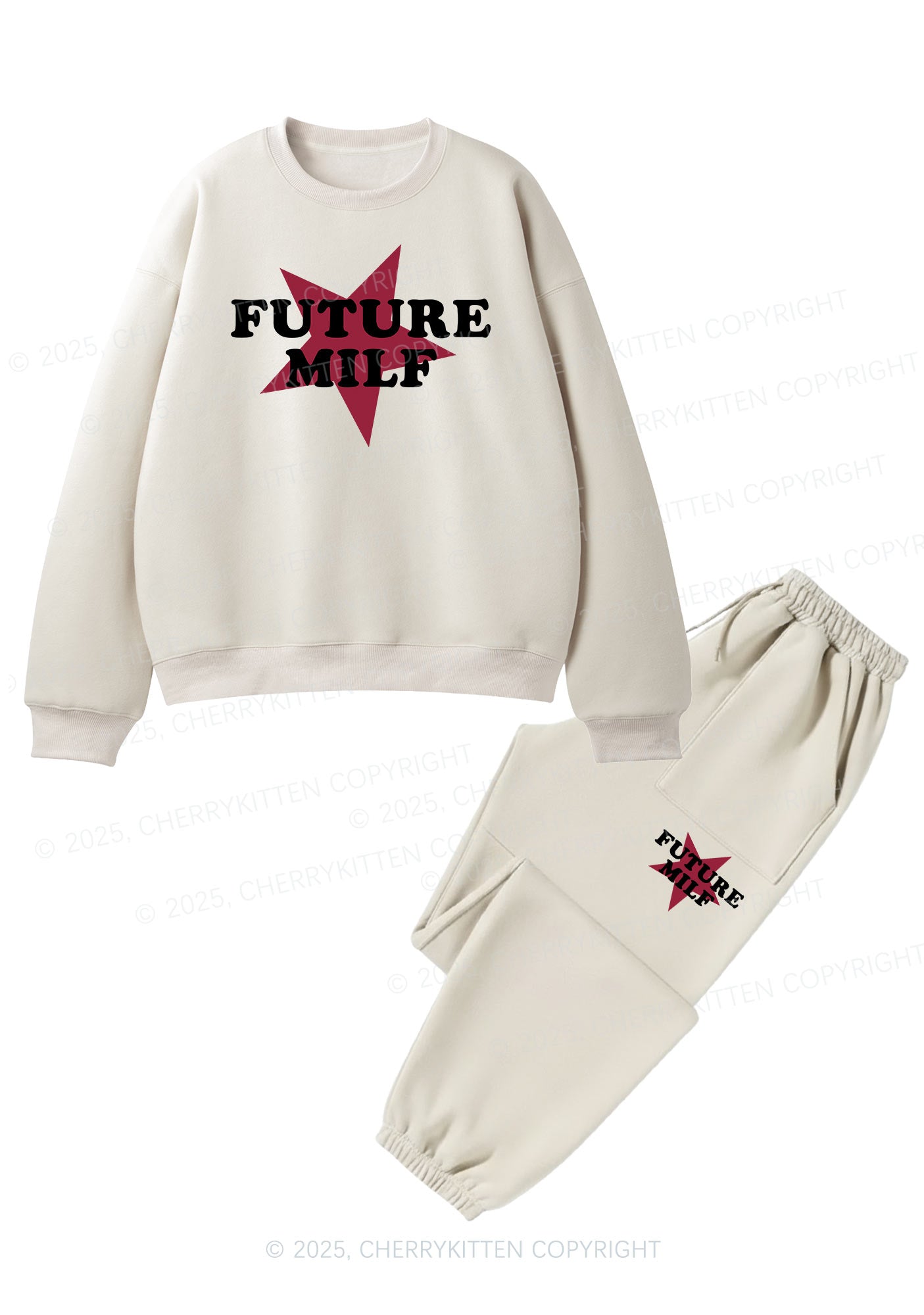 Future Mxxf Y2K Fleece Sweatshirts Set Cherrykitten