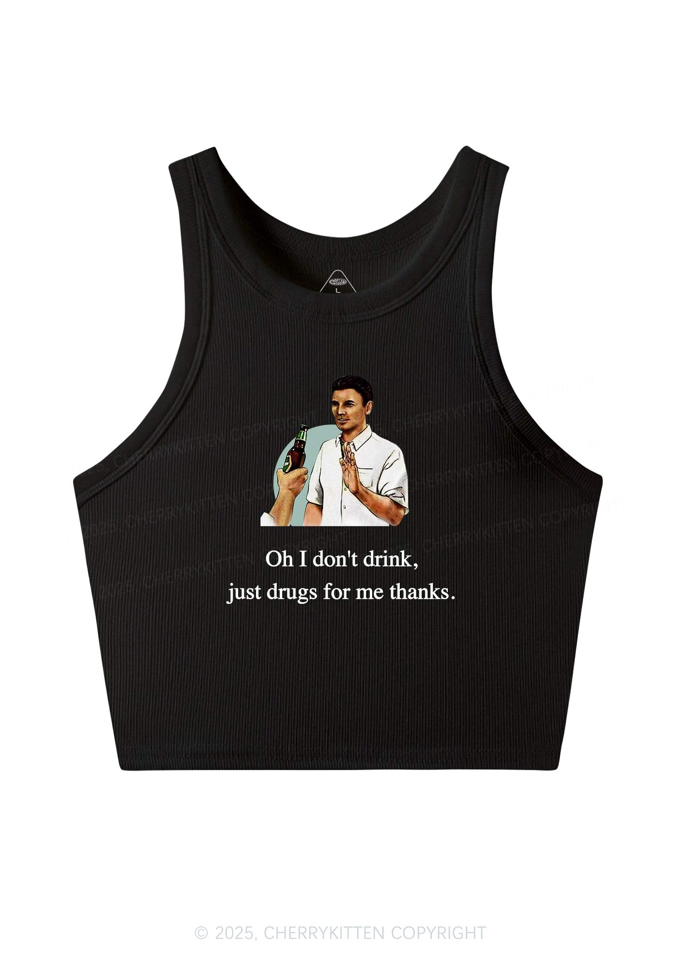 Oh I Dont Drink Y2K Crop Tank Top Cherrykitten