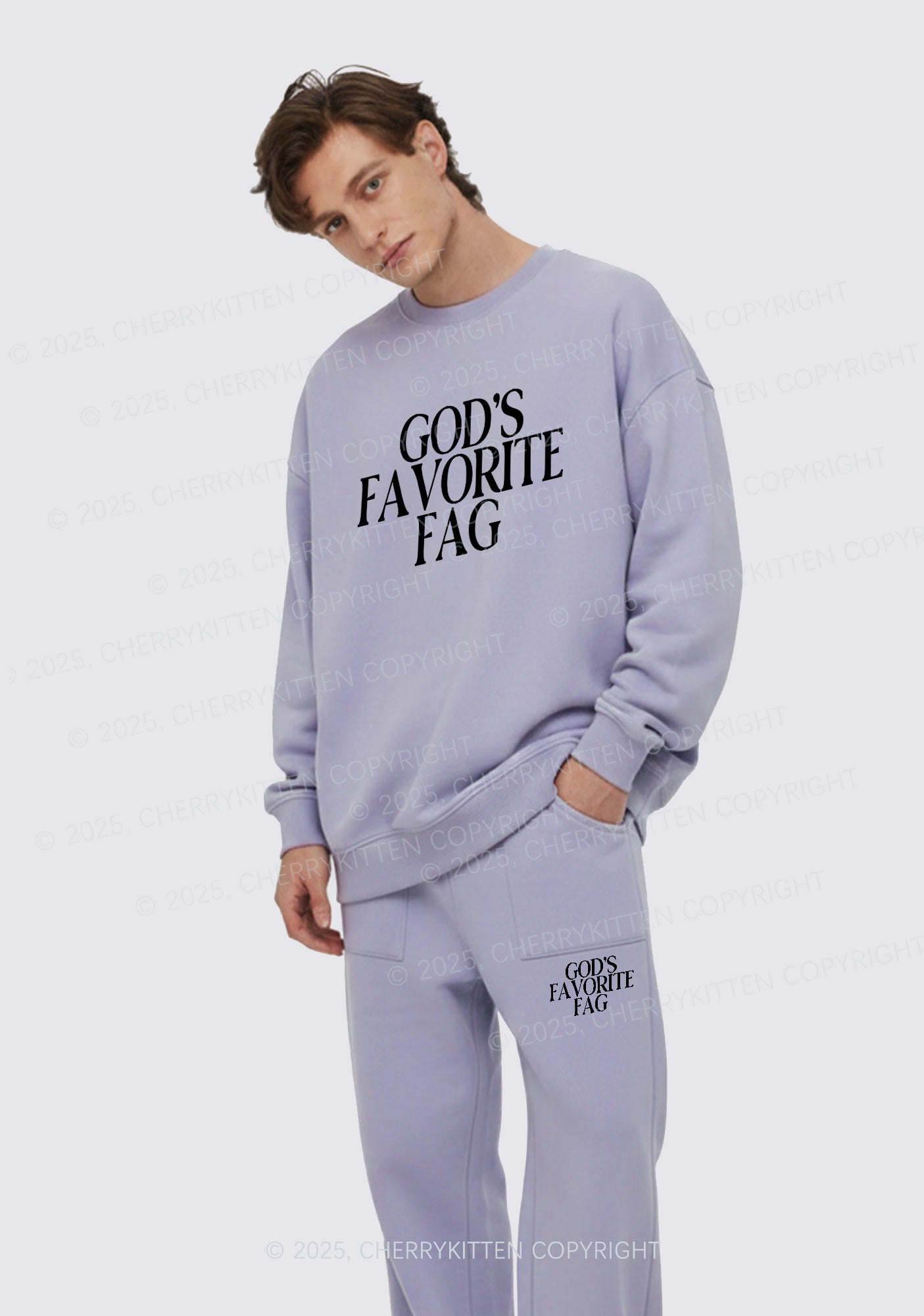 Gods Favorite Fag Pride Y2K Fleece Sweatshirts Set Cherrykitten