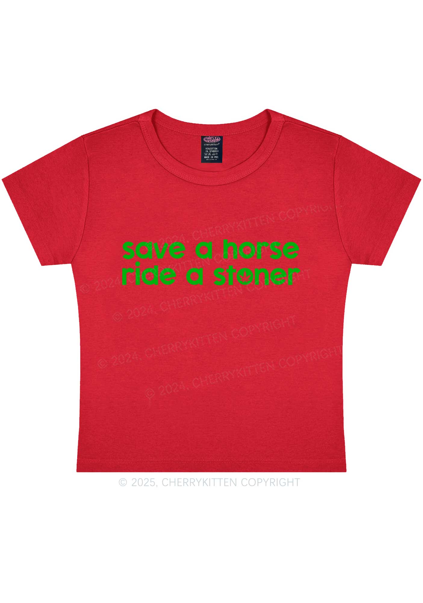 Ride A Stoner Y2K Baby Tee Cherrykitten