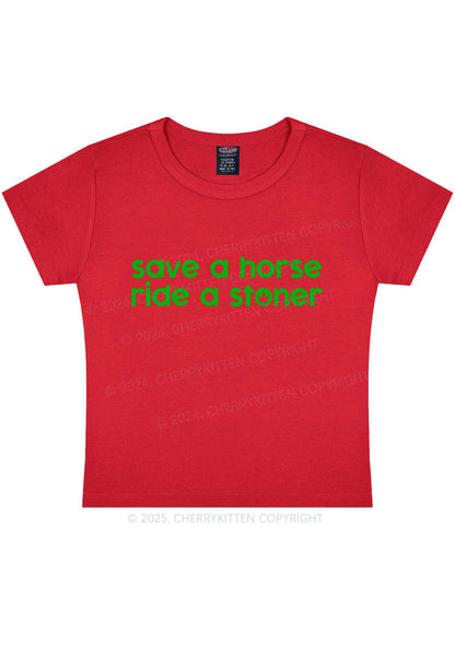 Ride A Stoner Y2K Baby Tee Cherrykitten