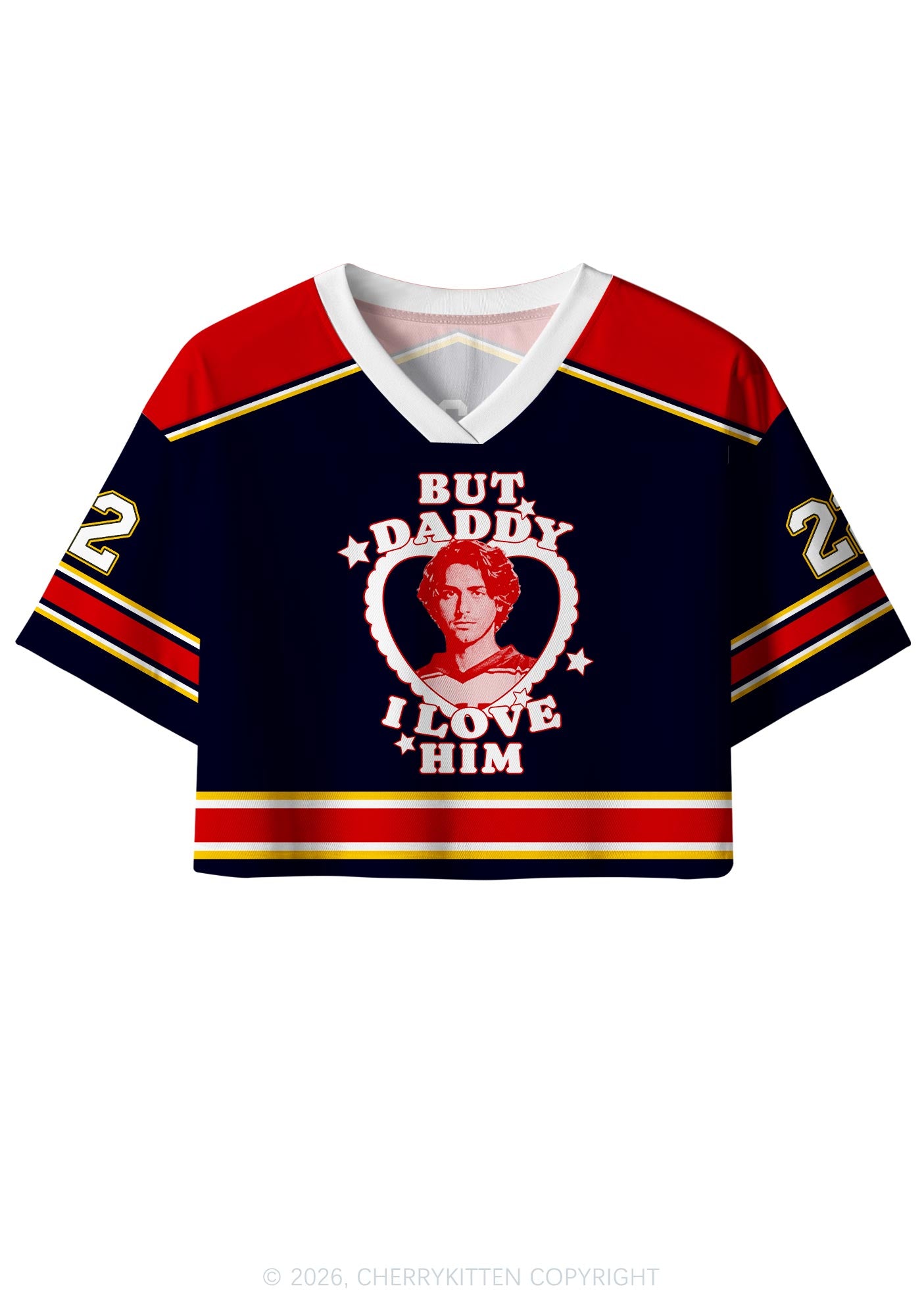 But Daddy I Love Him JL Y2K Crop Sport Jersey Shirts Cherrykitten