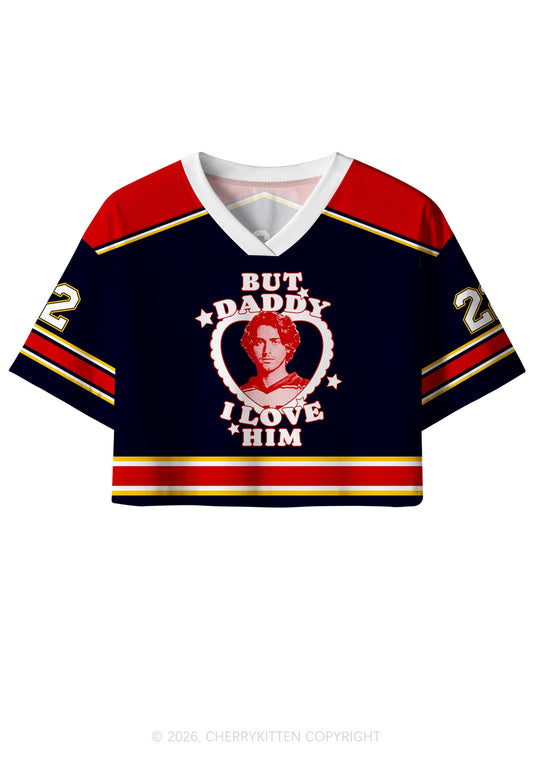 But Daddy I Love Him JL Y2K Crop Sport Jersey Shirts Cherrykitten