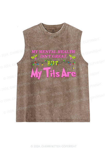 Christmas Mental Health Isn't Great Y2K Washed Tank Cherrykitten