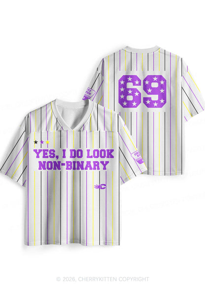 I Do Look Nonbinary Pride Y2K Sport Jersey Shirts Cherrykitten