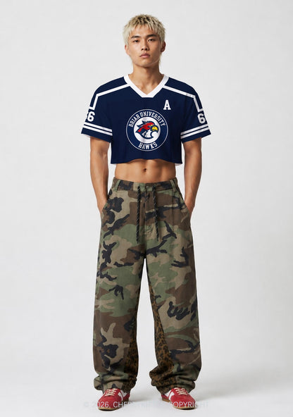 College Hockey Team DL Y2K Crop Sport Jersey Shirts Cherrykitten