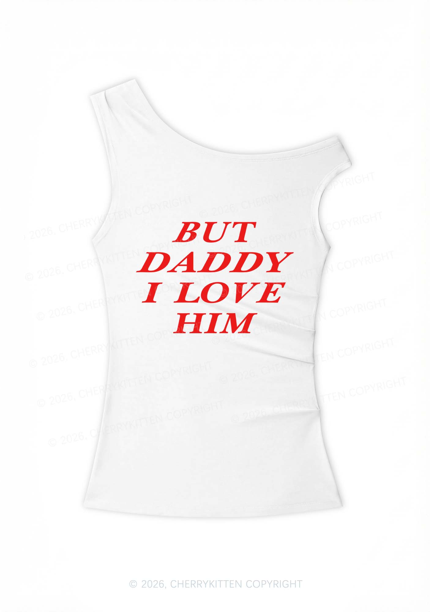 But Daddy I Love Him Y2K Off Shoulder Tank Top Cherrykitten
