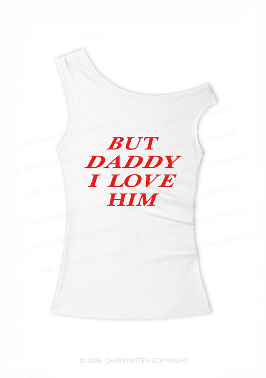 But Daddy I Love Him Y2K Off Shoulder Tank Top Cherrykitten