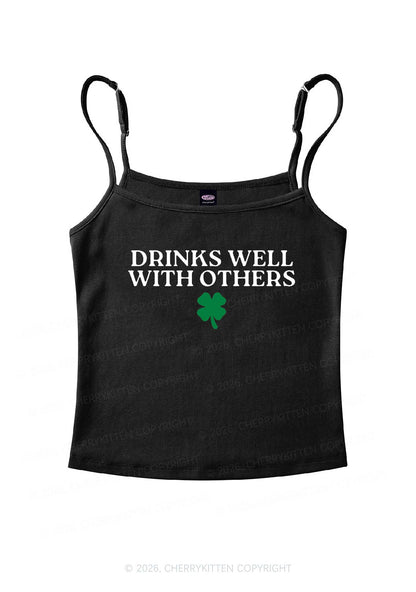 Drinks Well With Others St Patricks Y2K Spaghetti Strap Cami Cherrykitten