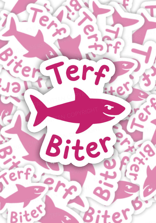 Terf Biter Shark Pride 1pc Y2K Sticker Cherrykitten
