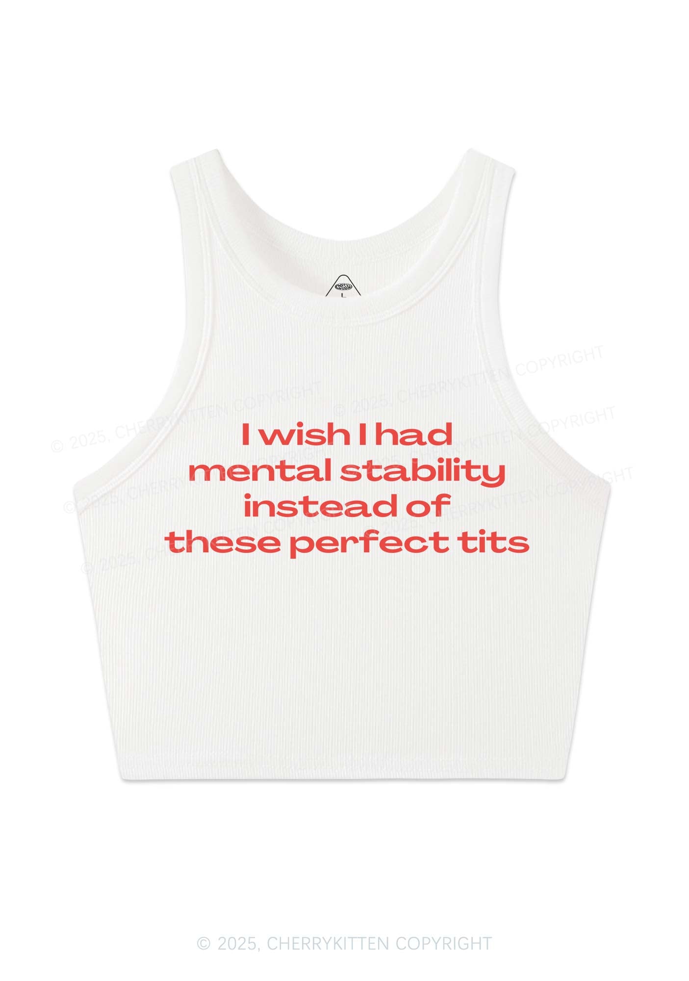 Mental Stability Y2K Crop Tank Top Cherrykitten