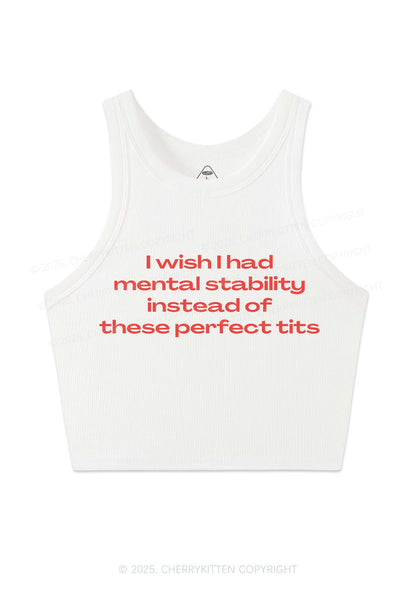 Mental Stability Y2K Crop Tank Top Cherrykitten