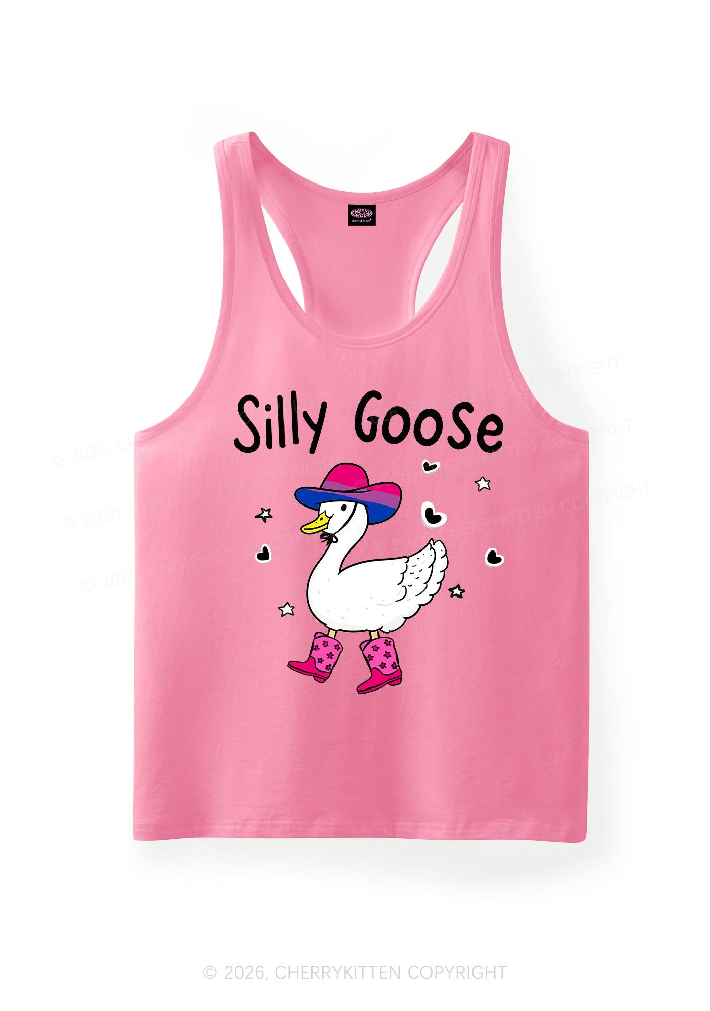 Silly Goose Bisexual Pride Y2K Men Racerback Tank Top Cherrykitten