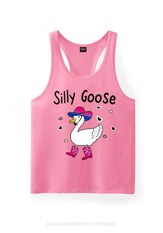 Silly Goose Bisexual Pride Y2K Men Racerback Tank Top Cherrykitten