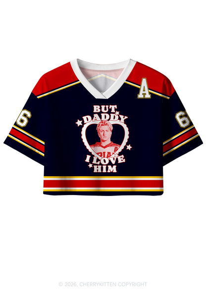 But Daddy I Love Him DL Y2K Crop Sport Jersey Shirts Cherrykitten