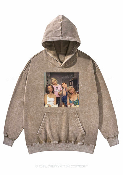 Girl Puzzled Y2K Washed Hoodie Cherrykitten