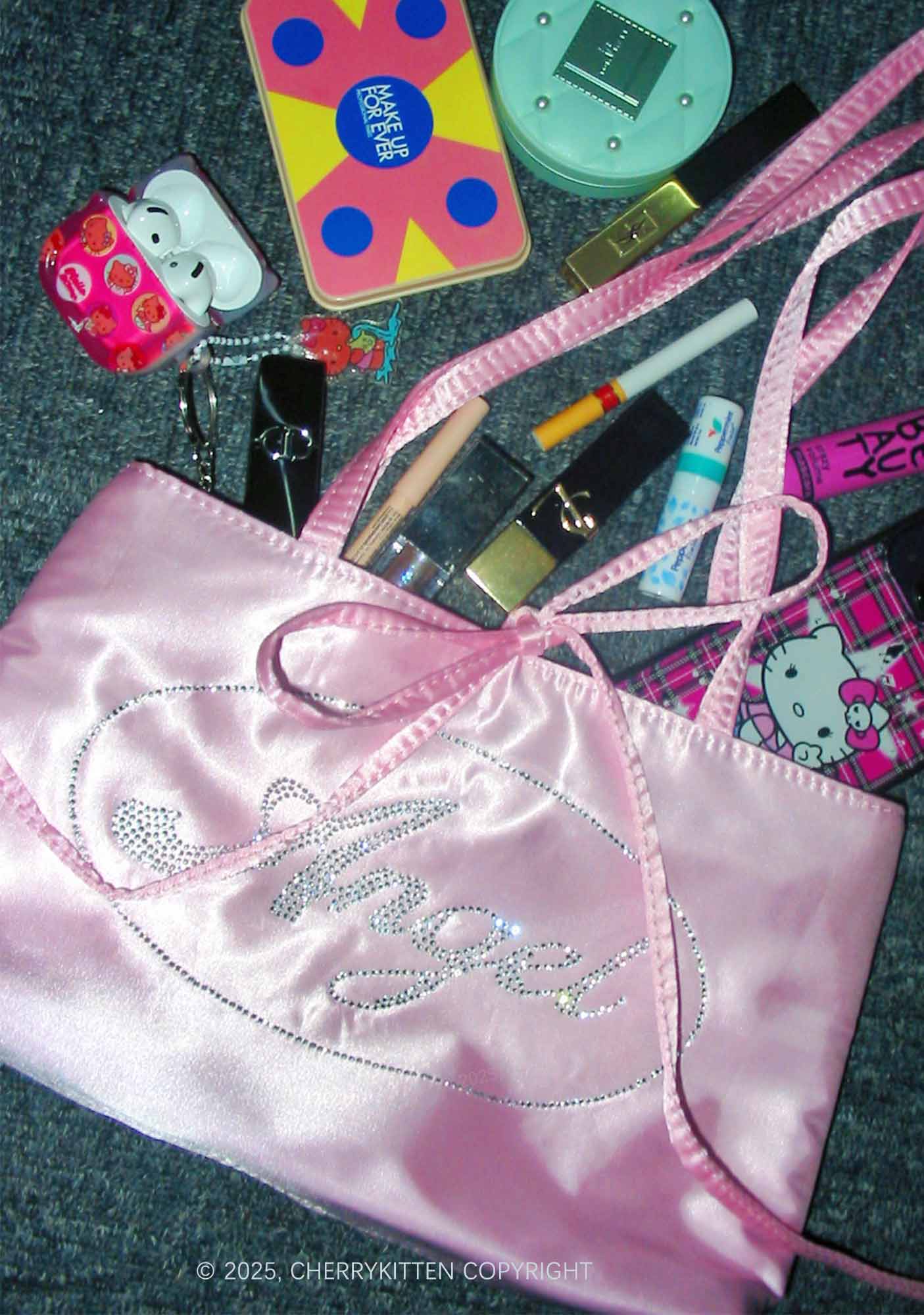 Rhinestone Angel Y2K Satin Bags Cherrykitten