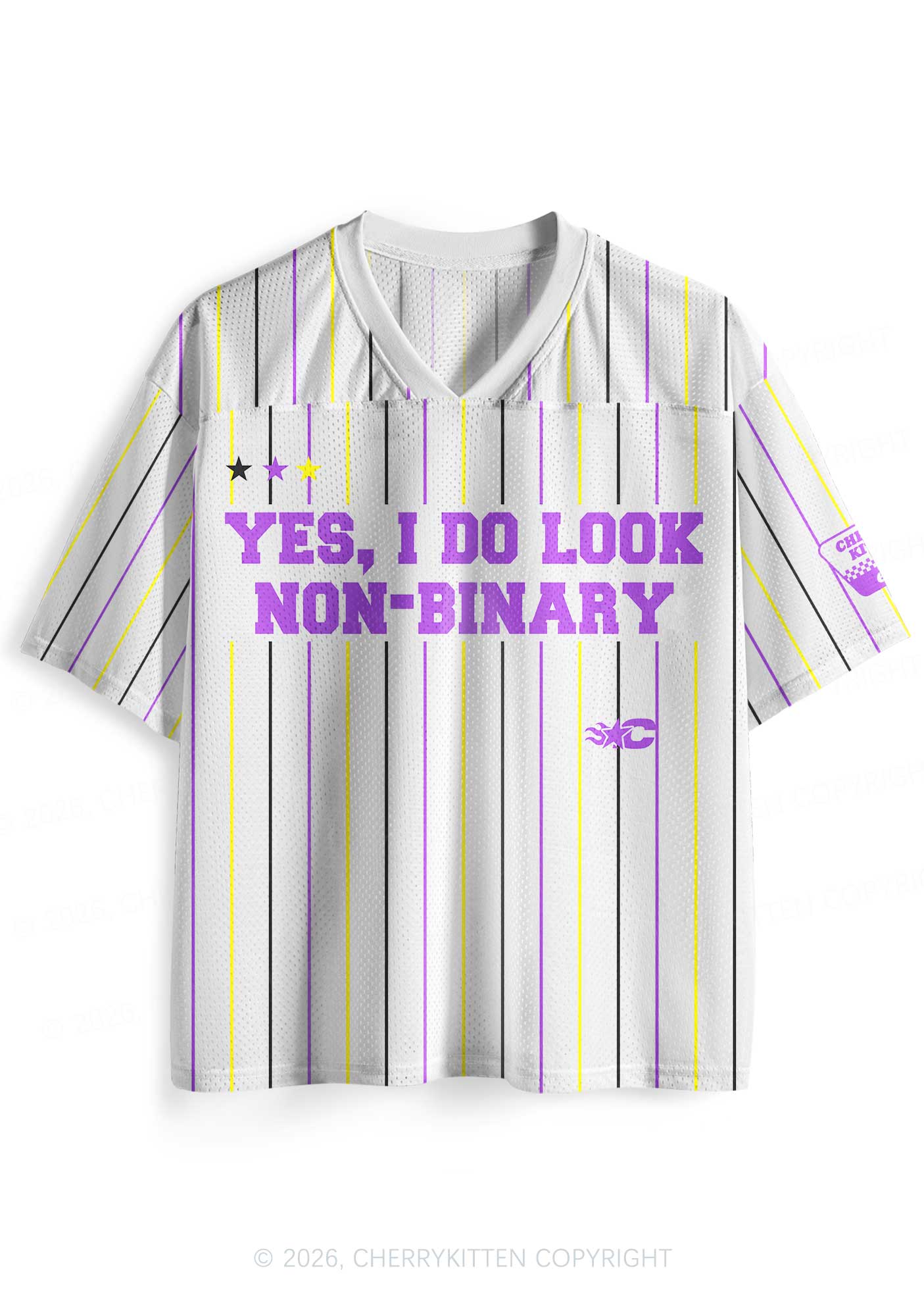 I Do Look Nonbinary Pride Y2K Sport Jersey Shirts Cherrykitten
