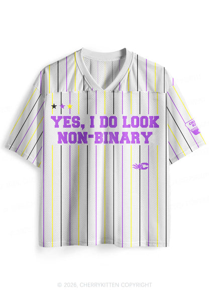 I Do Look Nonbinary Pride Y2K Sport Jersey Shirts Cherrykitten