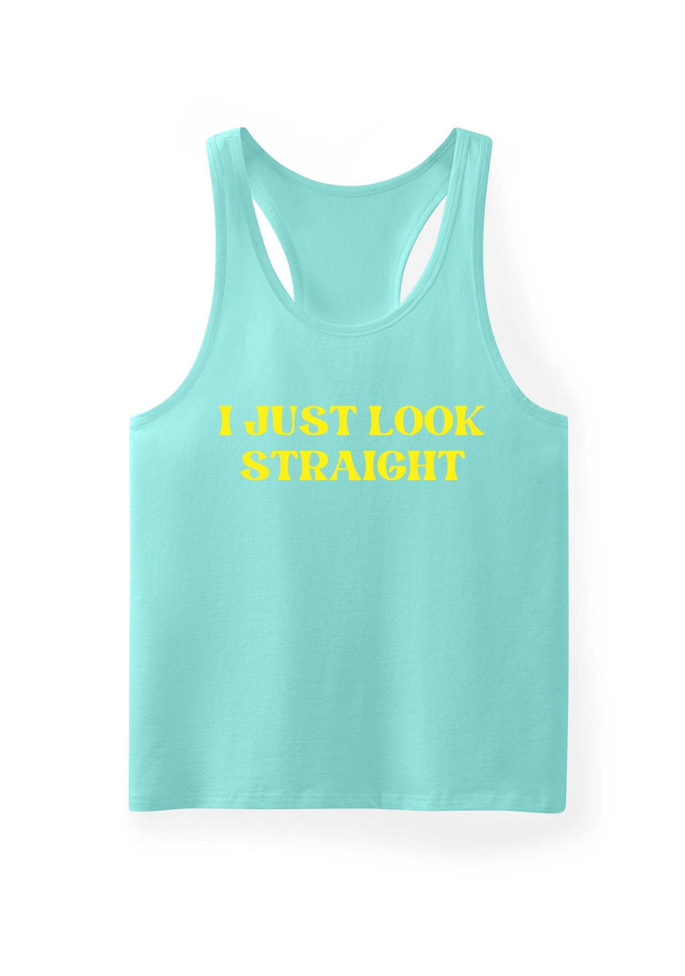 I Just Look Straight Pride Y2K Men Racerback Tank Top Cherrykitten