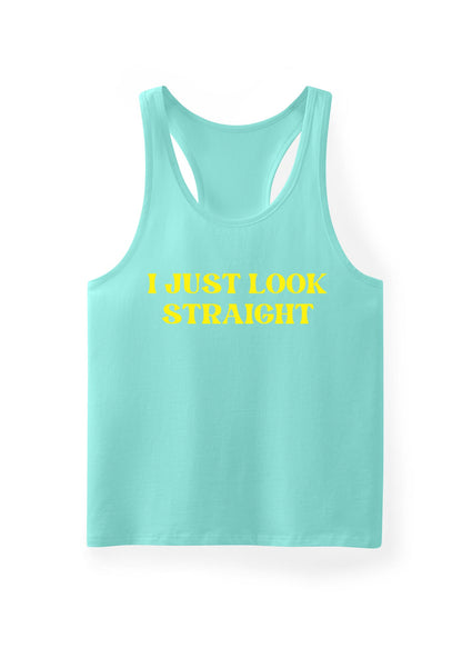 I Just Look Straight Pride Y2K Men Racerback Tank Top Cherrykitten