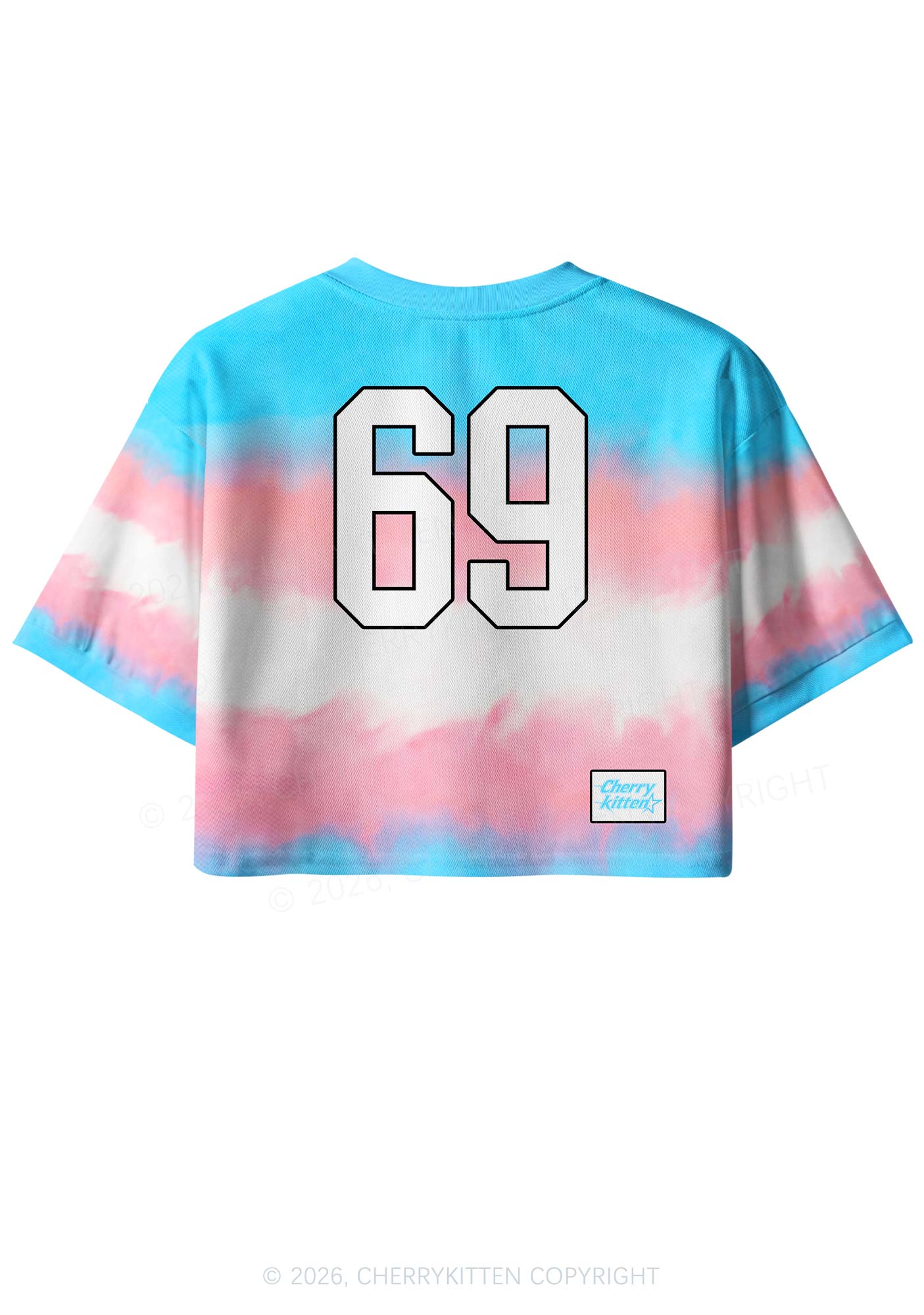Custom Transgender Flag Pride Y2K Crop Sport Jersey Shirts Cherrykitten