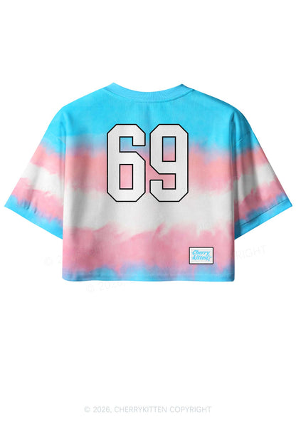 Custom Transgender Flag Pride Y2K Crop Sport Jersey Shirts Cherrykitten