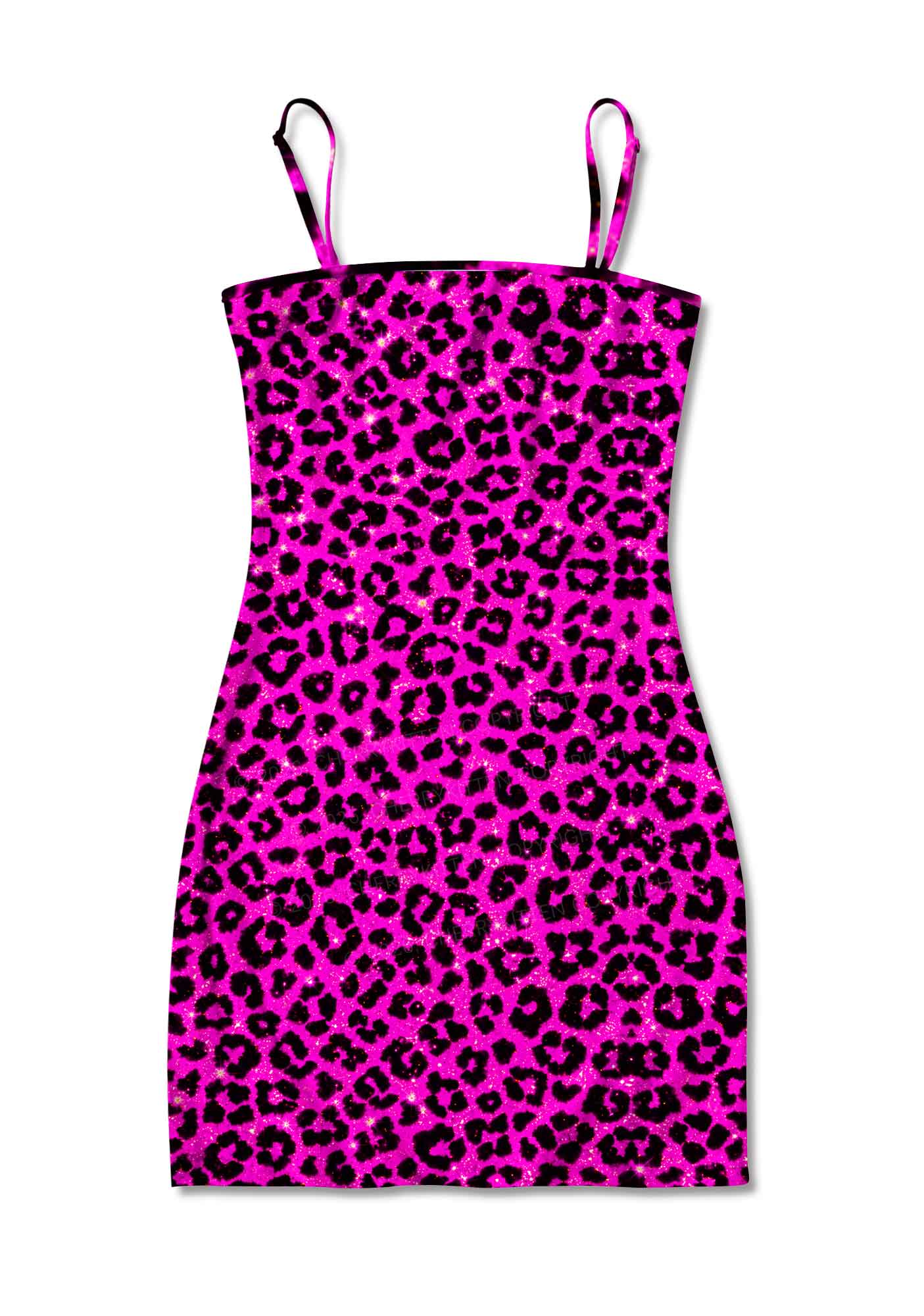 Hot Pink Leopard Y2K Print Slip Dress Cherrykitten