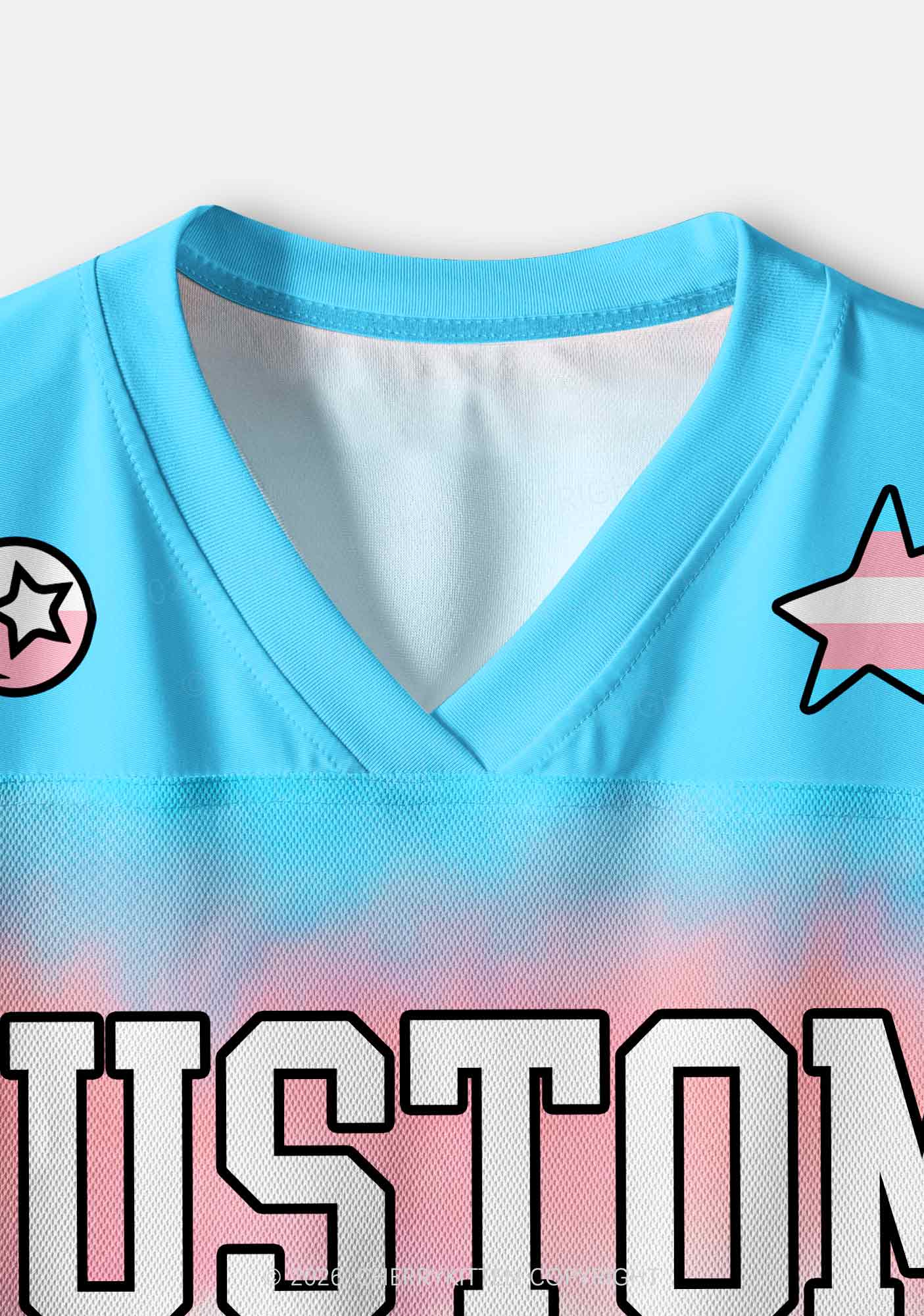Custom Transgender Flag Pride Y2K Crop Sport Jersey Shirts Cherrykitten