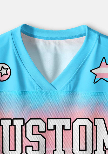 Custom Transgender Flag Pride Y2K Crop Sport Jersey Shirts Cherrykitten