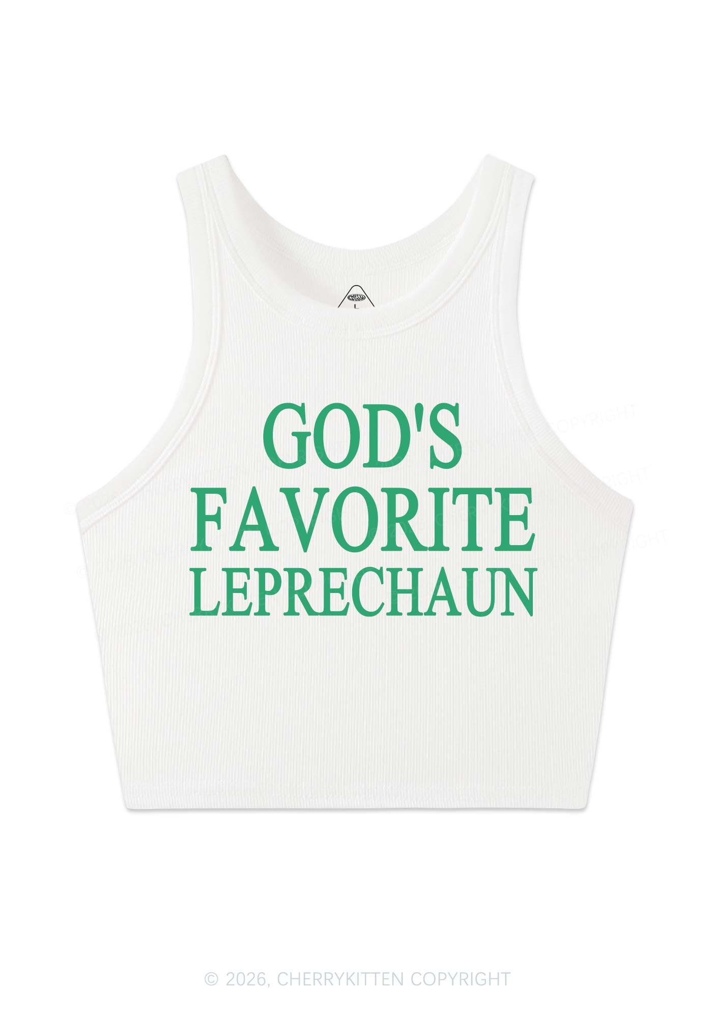 God's Favorite Leprechaun St Patricks Y2K Crop Tank Top Cherrykitten