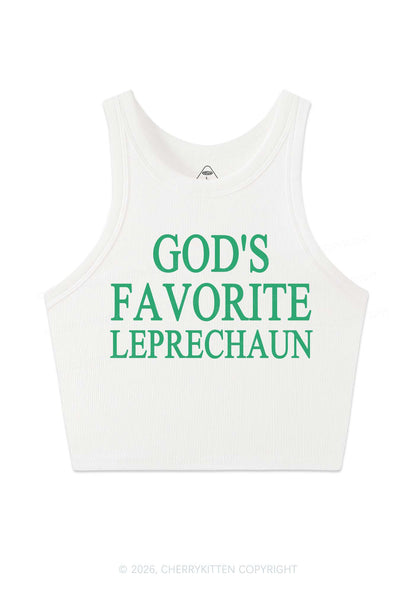 God's Favorite Leprechaun St Patricks Y2K Crop Tank Top Cherrykitten