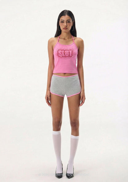 Rhinestone Special Slxt Y2K Halter Neck Cami Cherrykitten